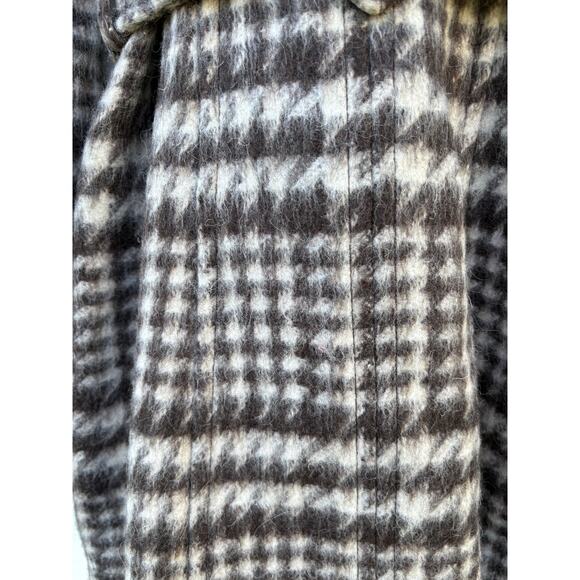 Laundry by Shelli Segal Trench Coat Sz 4 Houndstooth Check Tweed Preppy Business - Picture 4 of 7